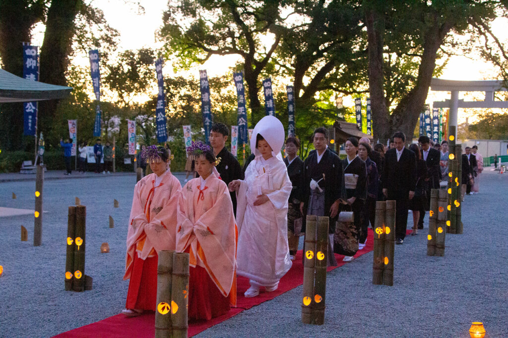 加藤神社での神前式　挙式